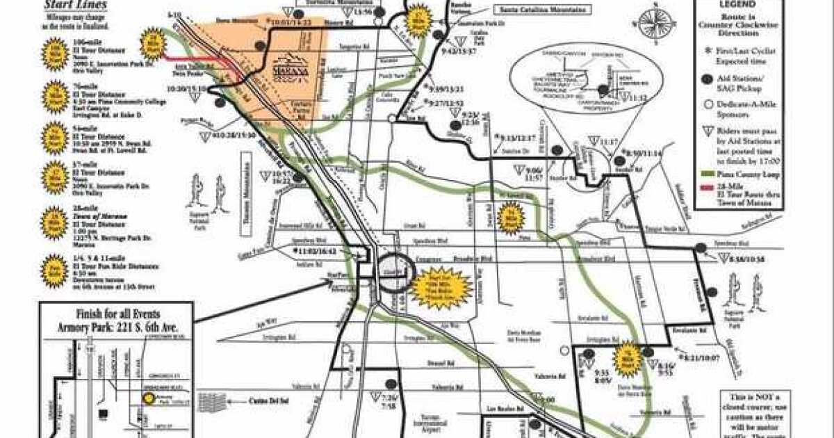 El Tour de Tucson road closures and detours